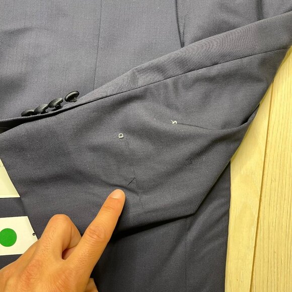 Jack Victor Men's Navy Blue Notch Lapel Two-Button Classic Blazer Jacket Size 44 - Picture 8 of 16